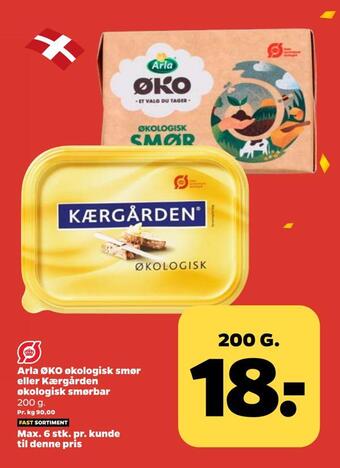 Netto Arla øko økologisk smør eller kærgården økologisk smørbar tilbud