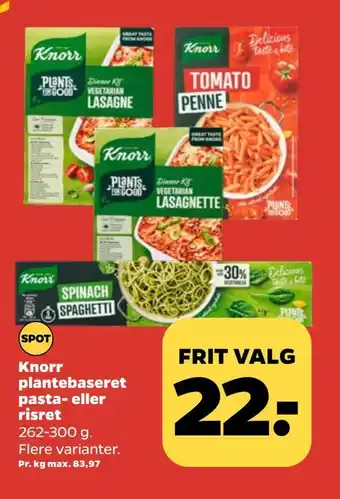 Netto Knorr plantebaseret pasta- eller risret tilbud