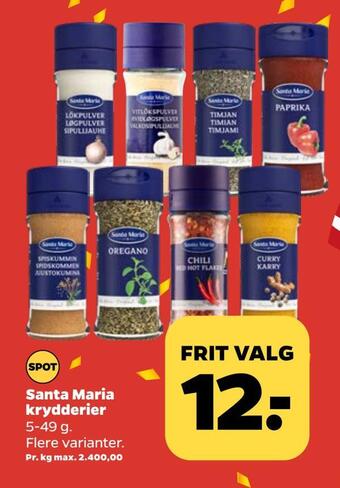 Santa maria krydderier