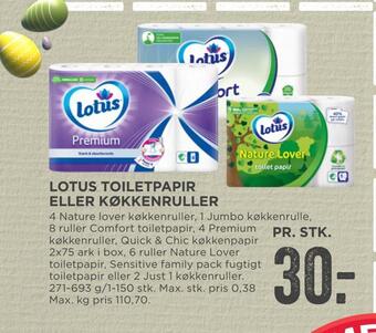 MENY Lotus toiletpapir eller køkkenruller tilbud