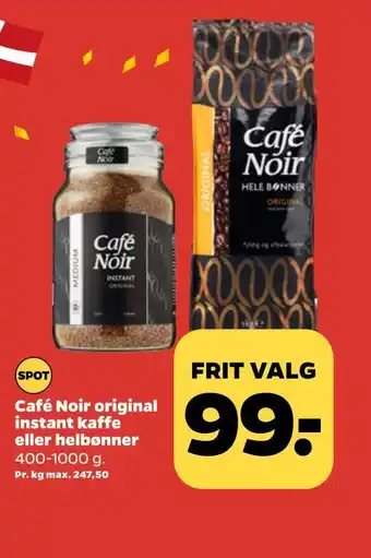 Netto Café noir original instant kaffe eller helbønner tilbud