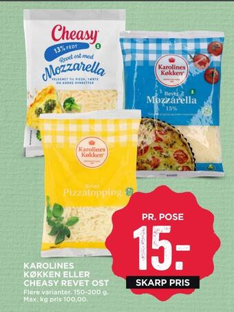 MENY Karolines køkken eller cheasy revet ost tilbud