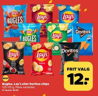 Netto Bugles, lay's eller doritos chips tilbud