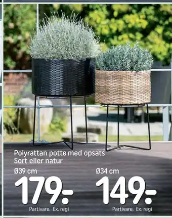 REMA 1000 Polyrattan potte med opsats tilbud