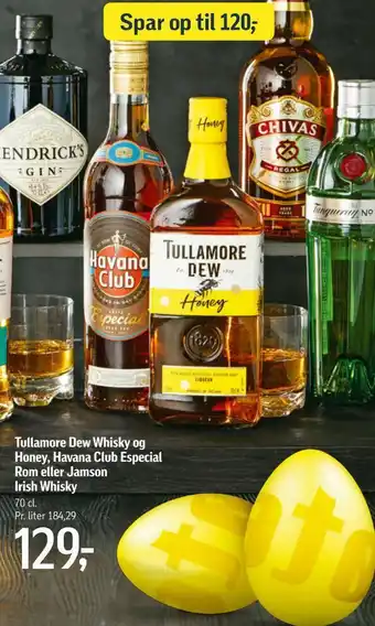 Føtex Tullamore dew whisky og honey, havana club especial rom eller jamson irish whisky tilbud
