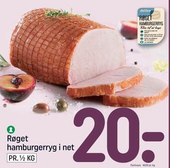 Røget hamburgerryg i net
