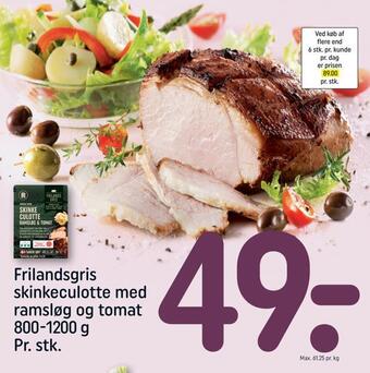 Frilandsgris skinkeculotte med ramsløg og tomat