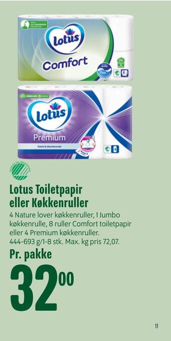 Min Købmand Lotus toiletpapir eller køkkenruller tilbud
