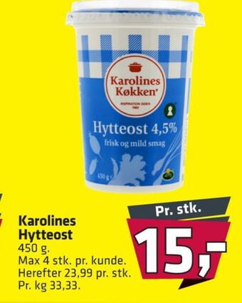 Fleggaard Karolines hytteost 4,5% tilbud