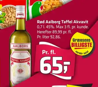 Fleggaard Taffel akvavit snaps tilbud