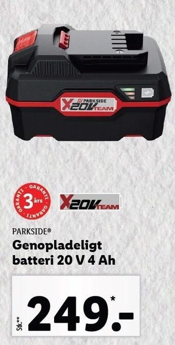 Lidl Genopladeligt batteri 20 v 4 ah tilbud