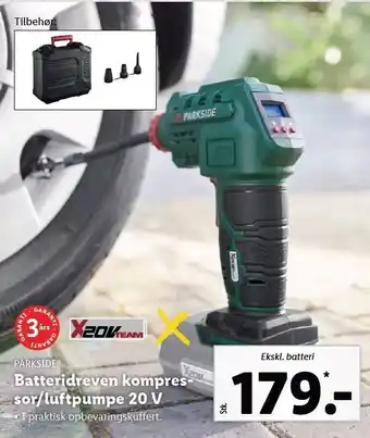 Lidl Batteridreven kompressor/luftpumpe 20 v tilbud