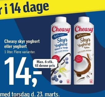 Føtex Cheasy skyr yoghurt eller yoghurt tilbud