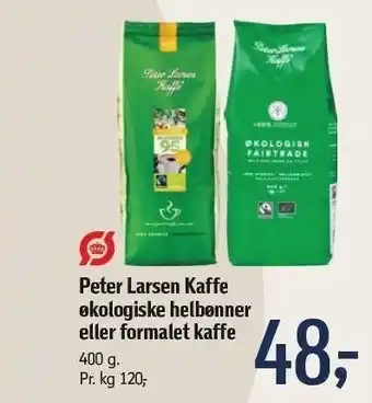 Føtex Peter larsen kaffe økologiske helbønner eller formalet kaffe tilbud