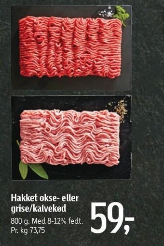 Hakket okse- eller grise/kalvekød