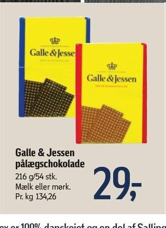 Galle & jessen pålægschokolade