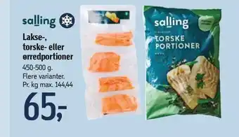 Føtex Salling lakse-, torske- eller ørredportioner tilbud