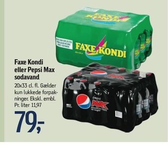Føtex Faxe kondi eller pepsi max sodavand tilbud