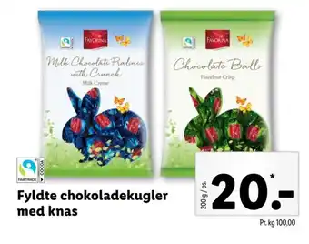 Lidl Favorina Fyldte Chokoladekugler Med Knas tilbud