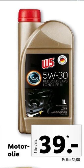 Lidl W5 Motorolie tilbud