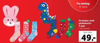 Lidl Strømper Med Påskemotiv 3-Pak tilbud