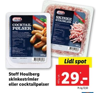 Lidl Steff Houlberg Skinkestrimler eller Cocktailpølser tilbud