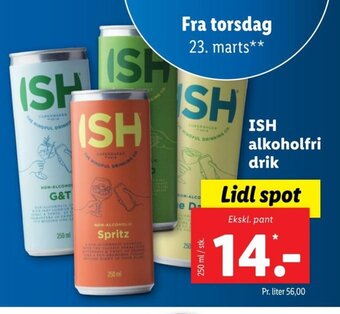 Lidl ISH Alkoholfri Drik tilbud