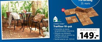 Lidl Livarno Home Træfliser 10-pak tilbud