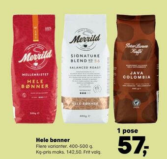 Kvickly Mellemristet kaffebønner tilbud