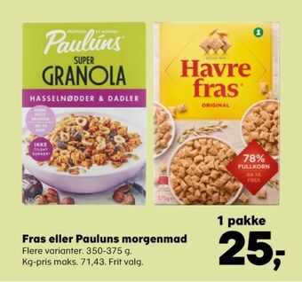 Kvickly Pauluns granola tilbud