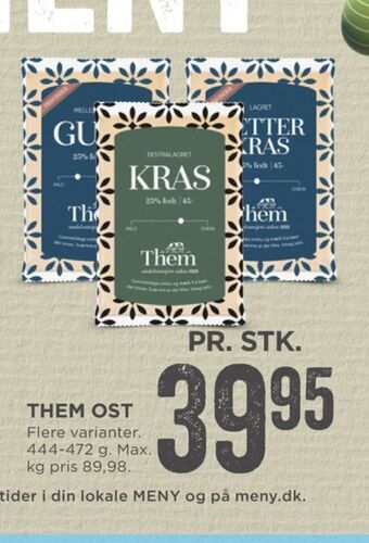 MENY Them ost skæreost fætter kras ekstralagret tilbud