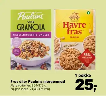SuperBrugsen Pauluns granola tilbud