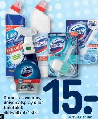 REMA 1000 Domerstos wc rens, universalspray eller toiletblok tilbud