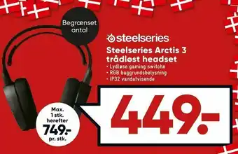 Bilka Steelseries Arctis 3 trådløst headset tilbud