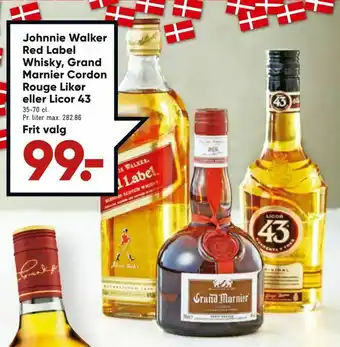Bilka Johnnie Walker Red Label Whisky, Grand Marnier Cordon Rouge Likør eller Licor 43 tilbud
