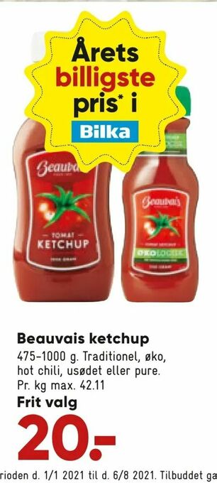 Bilka Beauvais ketchup tilbud