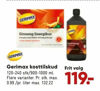 Bilka Gerimax kosttilskud tilbud