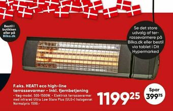 Bilka HEAT1 eco high-line terrassevarmer - Inkl. fjernbetjening tilbud
