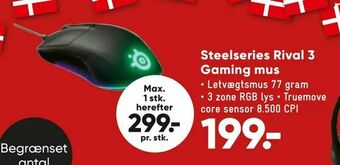 Bilka Steelseries Rival 3 Gaming mus tilbud