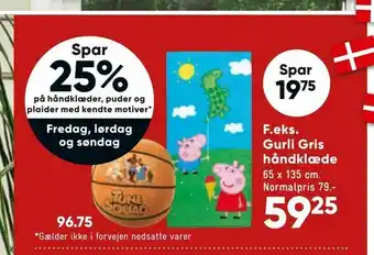 Bilka Gurli Gris håndklæde tilbud