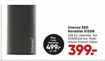 Bilka Intenso SSD Harddisk 512GB tilbud