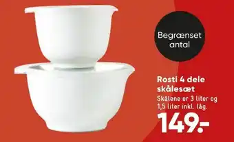 Bilka Rosti 4 dele skålesæt tilbud