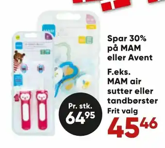 Bilka MAM air sutter eller tandbørster tilbud