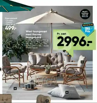 Bilka Wesi loungesæt med Harvey loungebord tilbud