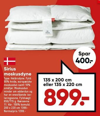 Bilka Sirius moskusdyne tilbud