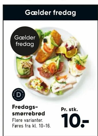 Bilka Fredags - smørrebrød tilbud