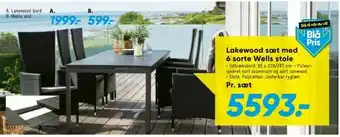 Bilka Lakewood sæt med 6 sorte Wells stole tilbud
