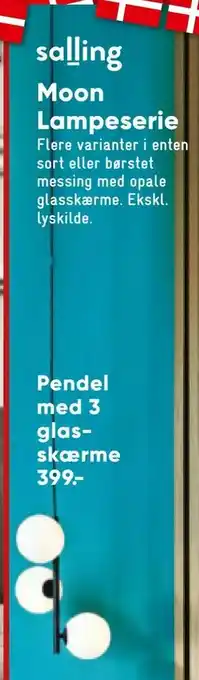 Bilka Pendel med 3 glaskærme tilbud