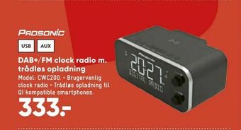 Bilka DAB+/FM clock radio m. trådløs opladning tilbud