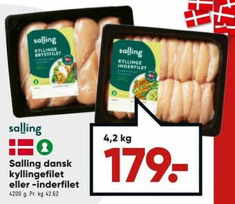Bilka Salling dansk kyllingefilet eller -inderfilet tilbud